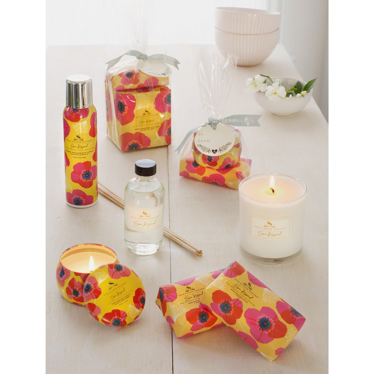 Soap &amp; Paper Factory Sun Kissed Small Tin Soy Candle 3oz burn time 18 hours - Brought to you by Luxe &amp; Lark