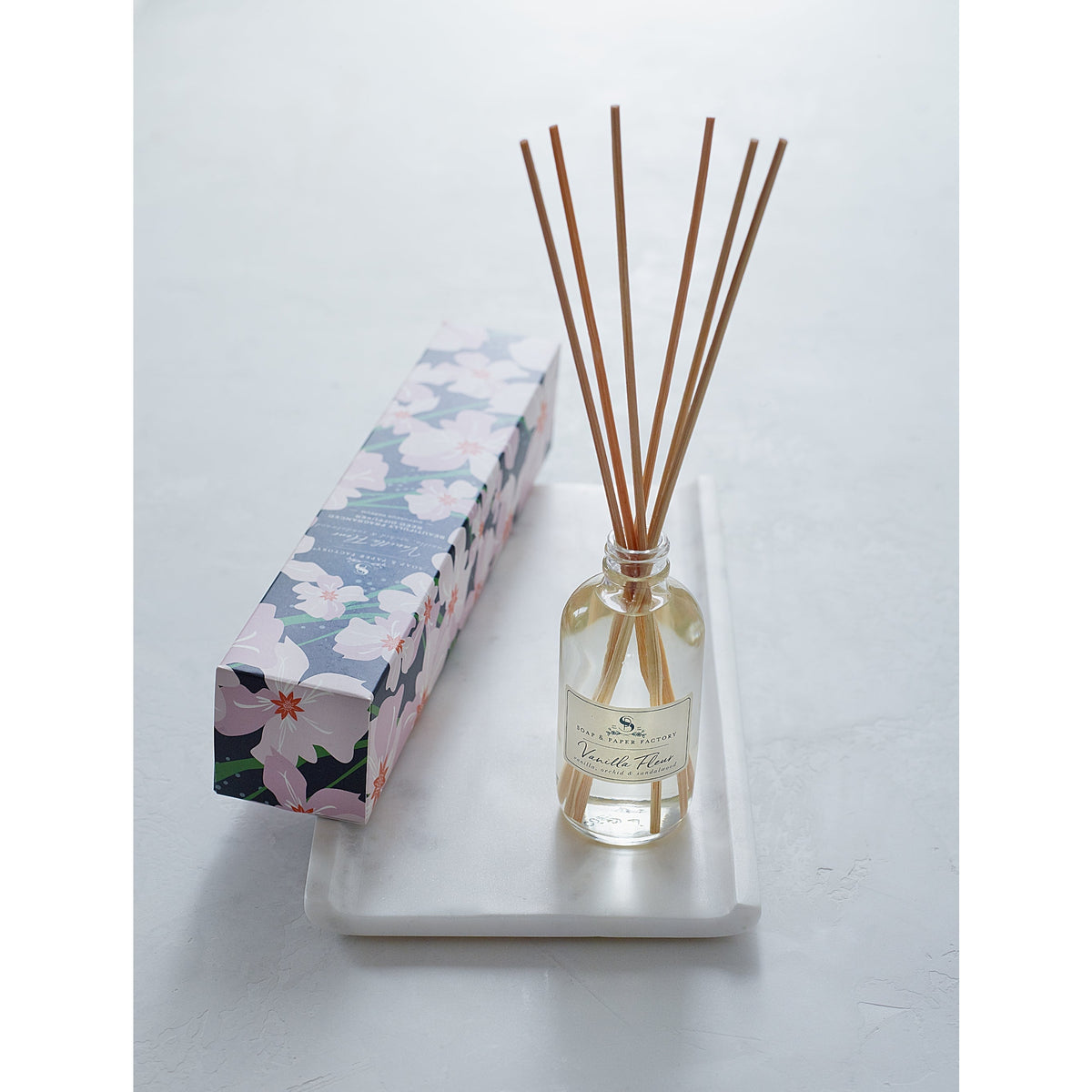 Soap &amp; Paper Factory Vanilla Fleur Reed Diffuser lasts up to 6 months - Brought to you by Luxe &amp; Lark