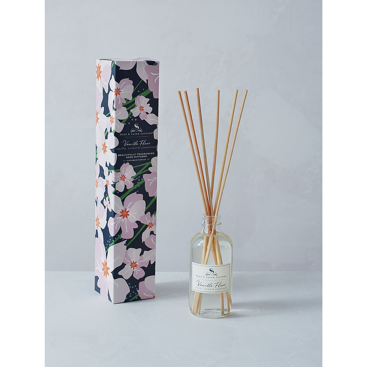 Soap &amp; Paper Factory Vanilla Fleur Reed Diffuser lasts up to 6 months - Brought to you by Luxe &amp; Lark
