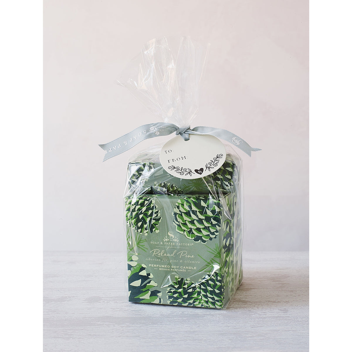 Soap & Paper Factory Roland Pine Single-Wick Candle 9.5oz & Soap 5oz Gift Set Large 65 hour burn time - Brought to you by Luxe & Lark