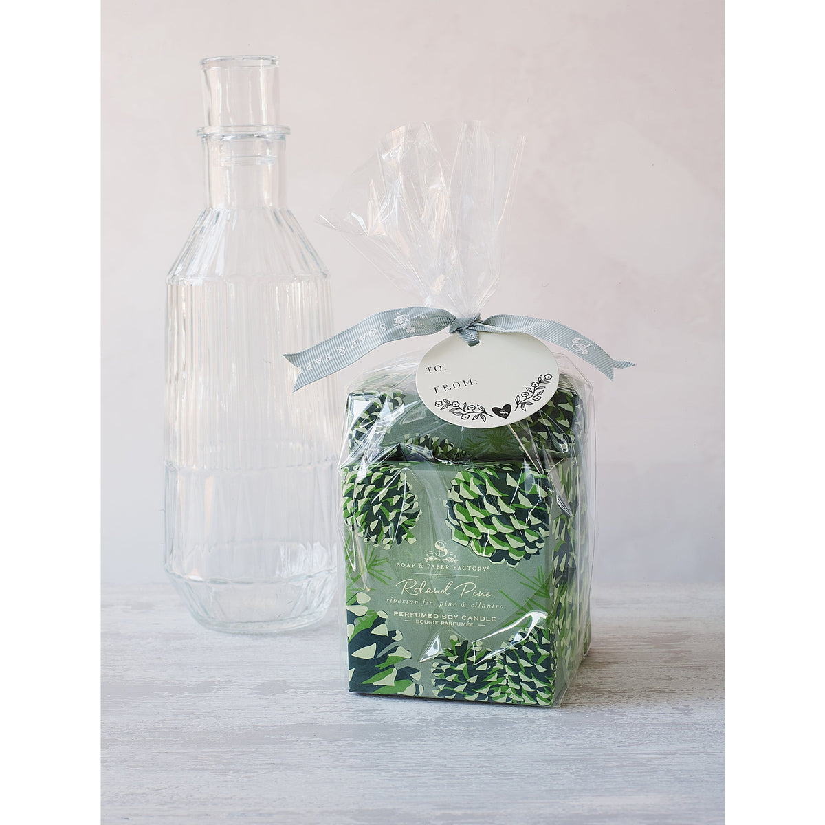 Soap & Paper Factory Roland Pine Single-Wick Candle 9.5oz & Soap 5oz Gift Set Large 65 hour burn time - Brought to you by Luxe & Lark