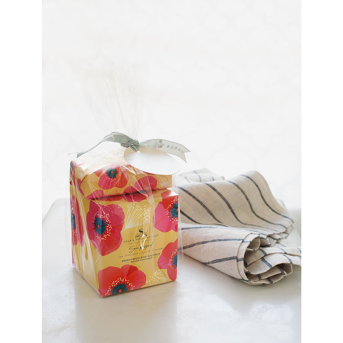 Soap &amp; Paper Factory Sun Kissed Single-Wick Candle 9.5oz &amp; Soap 5oz Gift Set burn time 65 hours - Brought to you by Luxe &amp; Lark