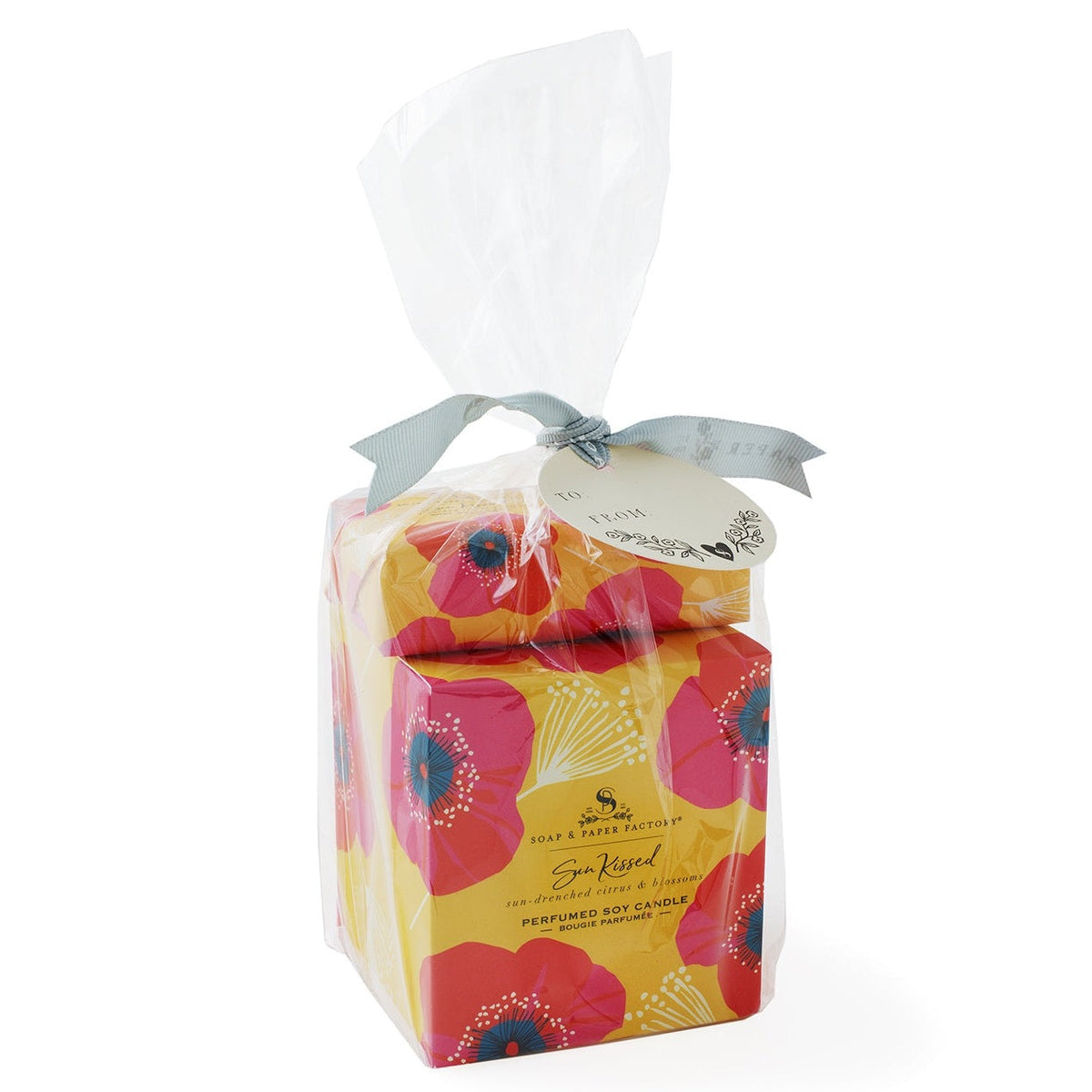 Soap &amp; Paper Factory Sun Kissed Single-Wick Candle 9.5oz &amp; Soap 5oz Gift Set burn time 65 hours - Brought to you by Luxe &amp; Lark
