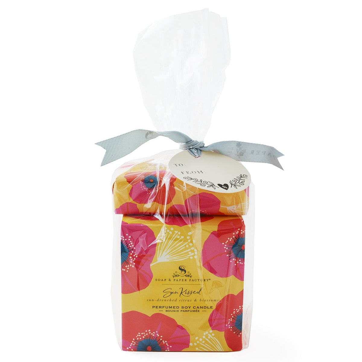 Soap &amp; Paper Factory Sun Kissed Single-Wick Candle 9.5oz &amp; Soap 5oz Gift Set burn time 65 hours - Brought to you by Luxe &amp; Lark