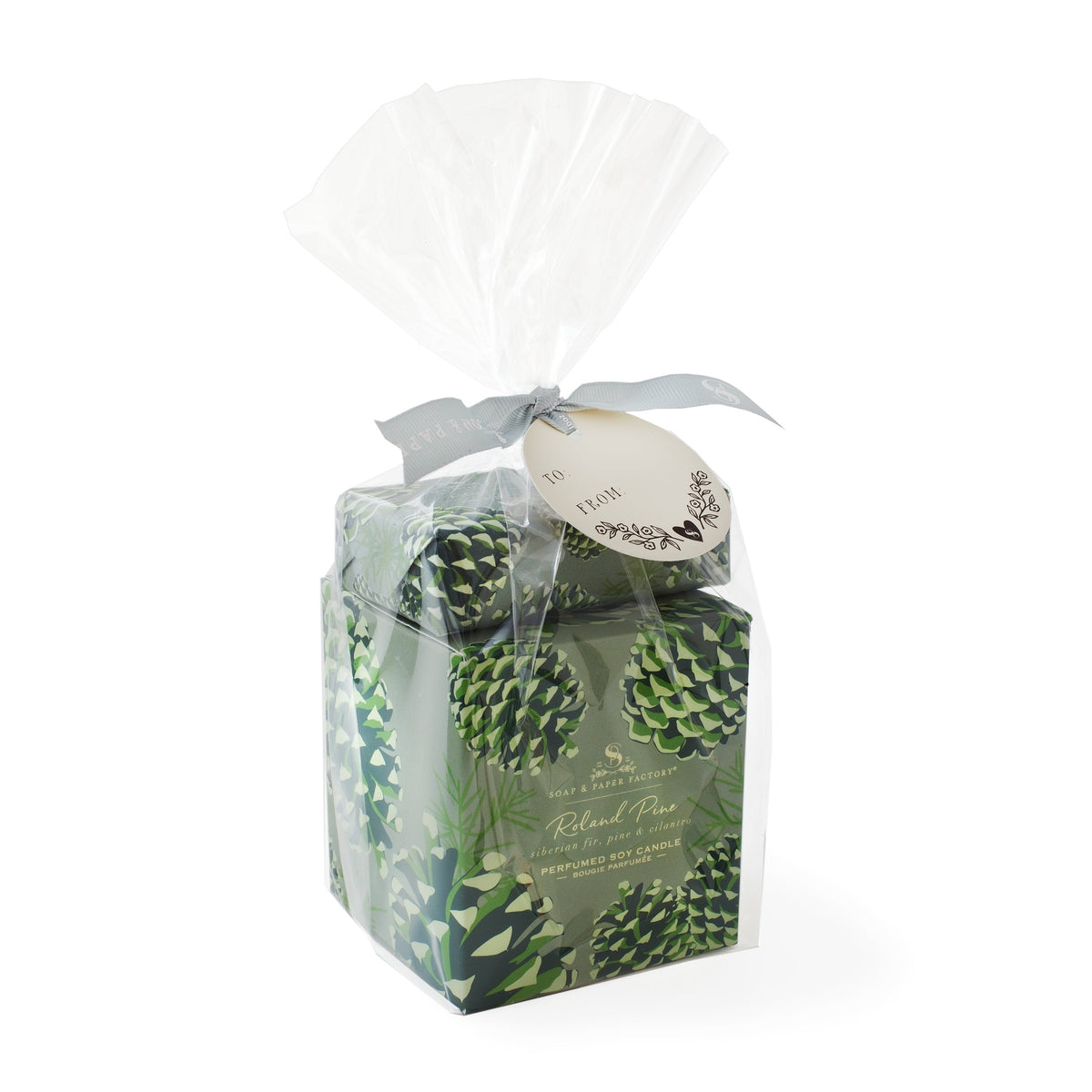Soap & Paper Factory Roland Pine Single-Wick Candle 9.5oz & Soap 5oz Gift Set Large 65 hour burn time - Brought to you by Luxe & Lark
