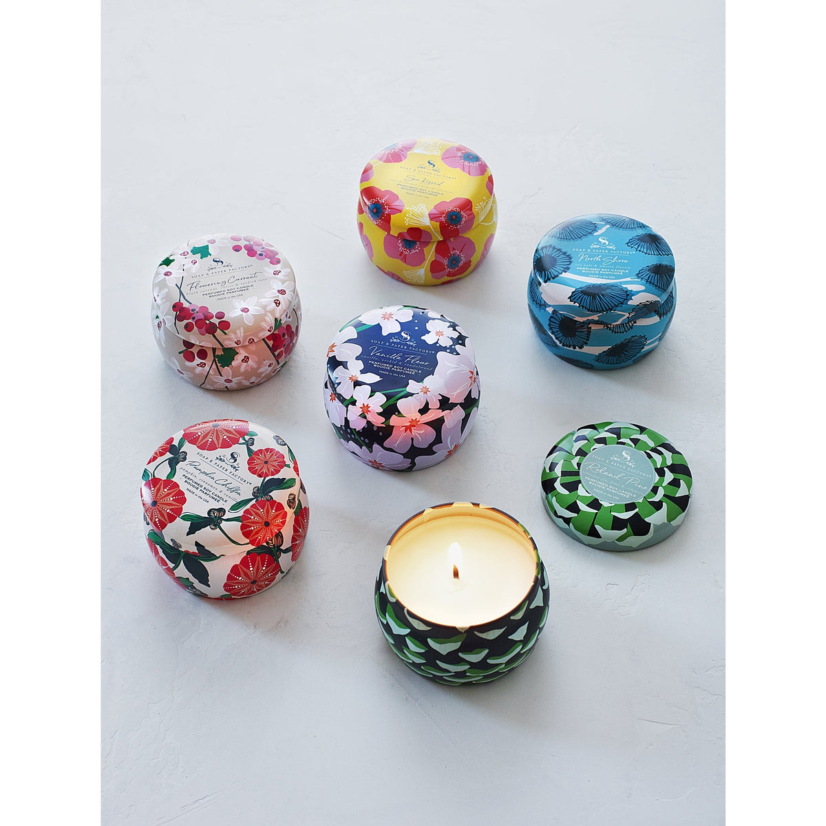 Soap &amp; Paper Factory Sun Kissed Small Tin Soy Candle 3oz burn time 18 hours - Brought to you by Luxe &amp; Lark