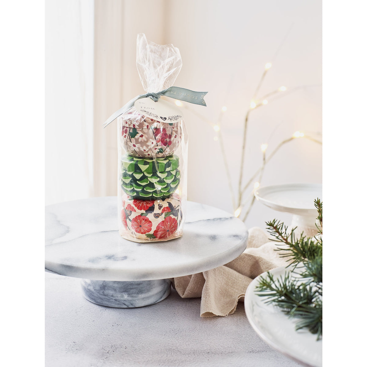 Soap & Paper Factory Small Tin Candle Trio Roland Pine, Flowering Currant, Pumpkin Chiffon 3oz set of 3, burn time 18 hours - Brought to you by Luxe & Lark