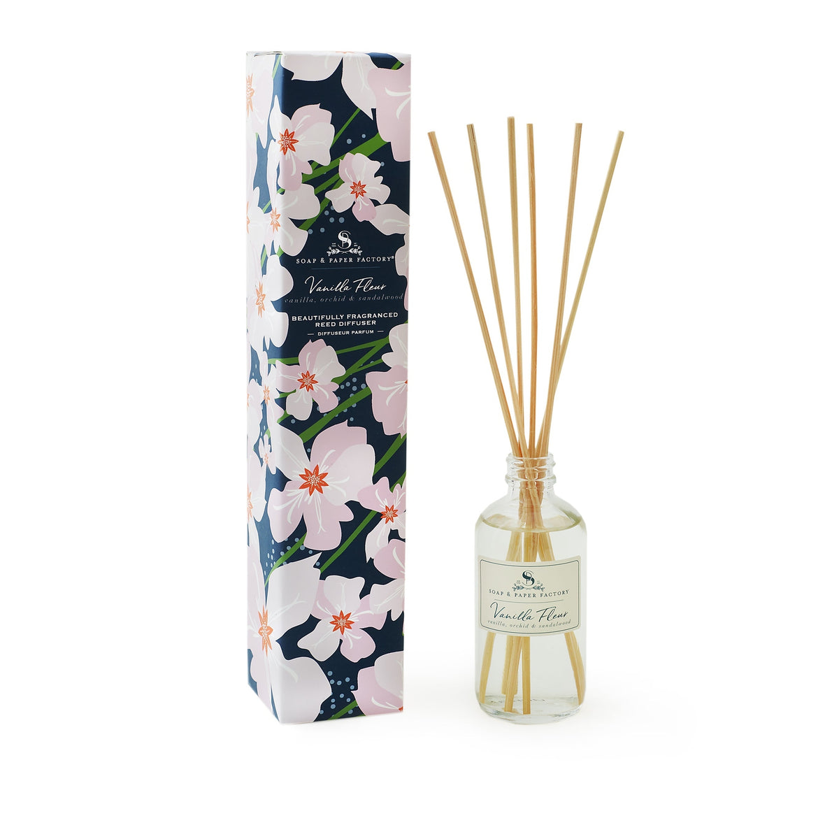 Soap &amp; Paper Factory Vanilla Fleur Reed Diffuser lasts up to 6 months - Brought to you by Luxe &amp; Lark