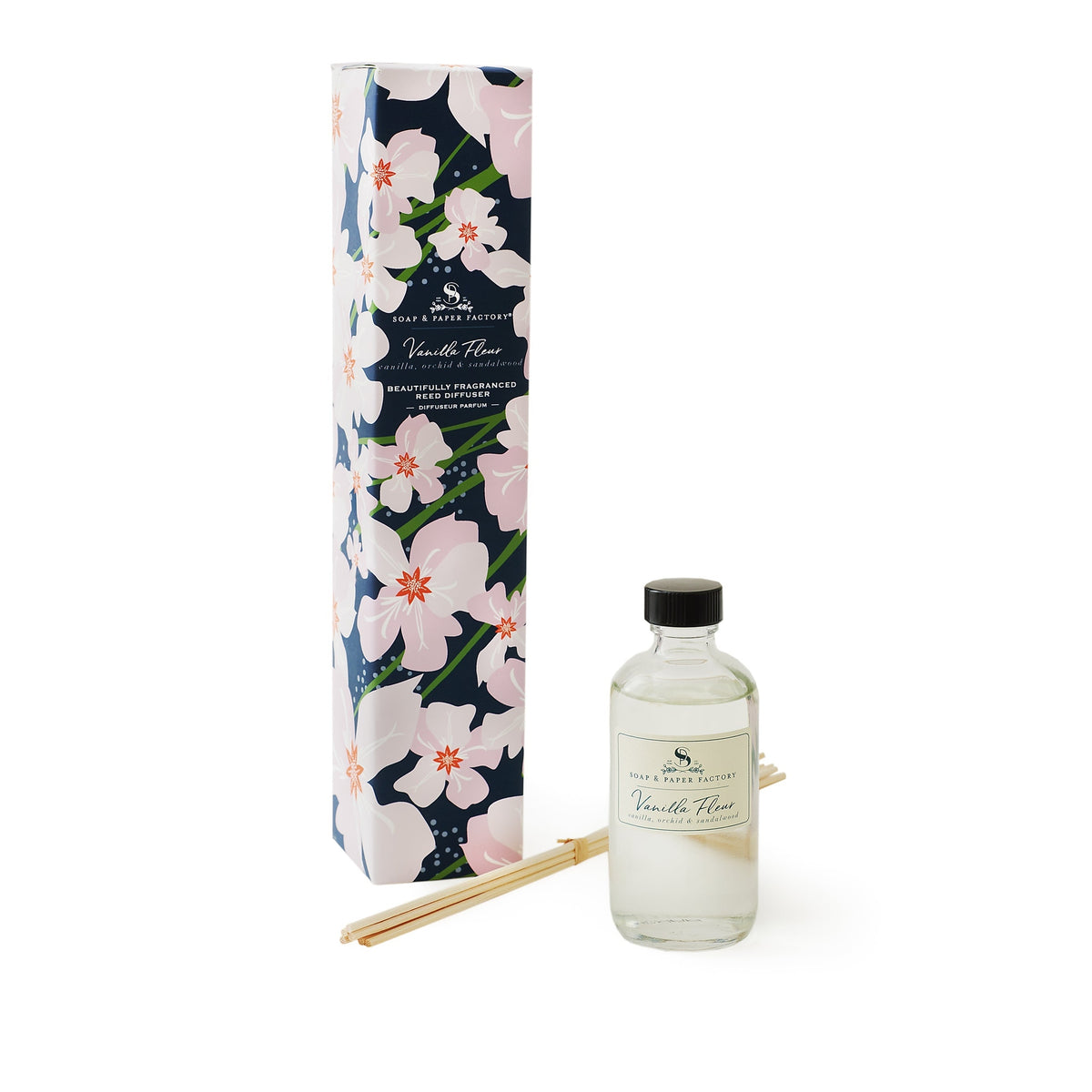 Soap &amp; Paper Factory Vanilla Fleur Reed Diffuser lasts up to 6 months - Brought to you by Luxe &amp; Lark
