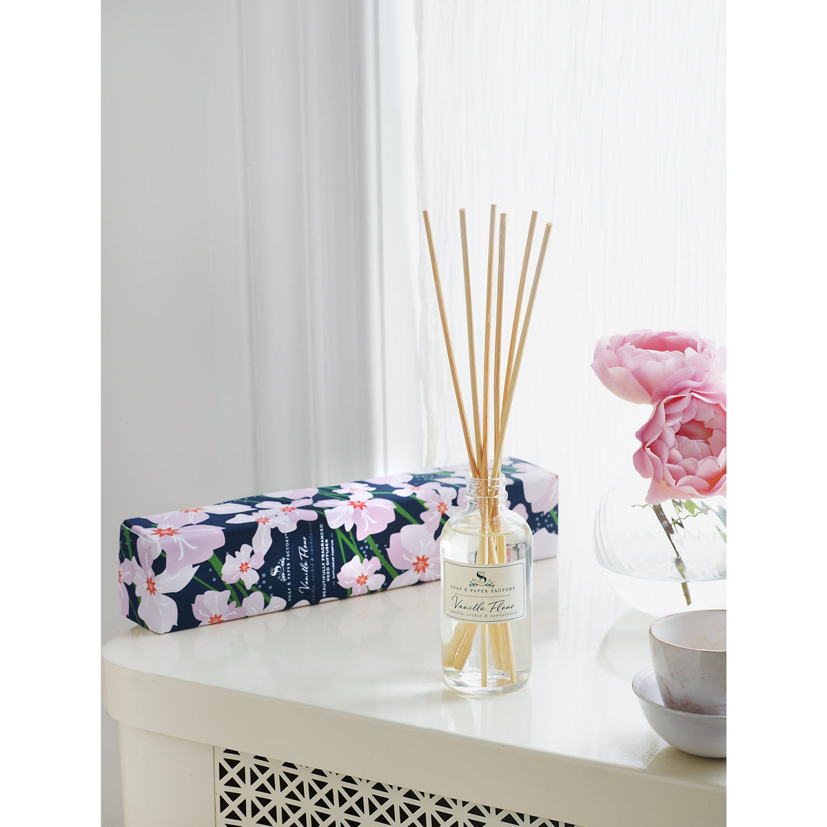 Soap &amp; Paper Factory Vanilla Fleur Reed Diffuser lasts up to 6 months - Brought to you by Luxe &amp; Lark