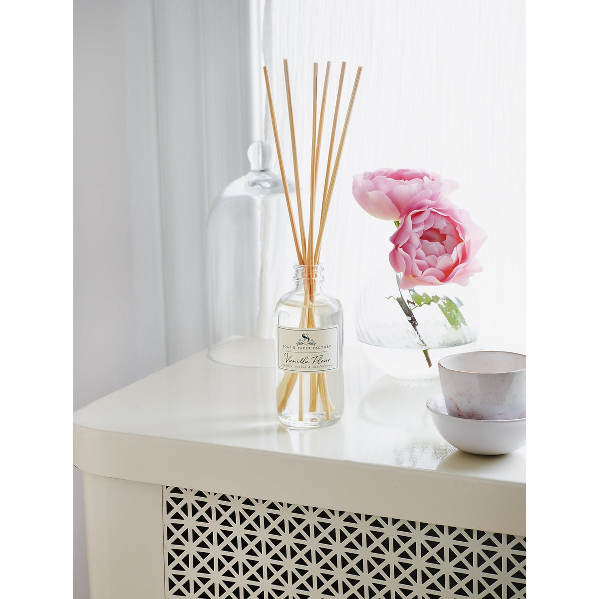 Soap &amp; Paper Factory Vanilla Fleur Reed Diffuser lasts up to 6 months - Brought to you by Luxe &amp; Lark