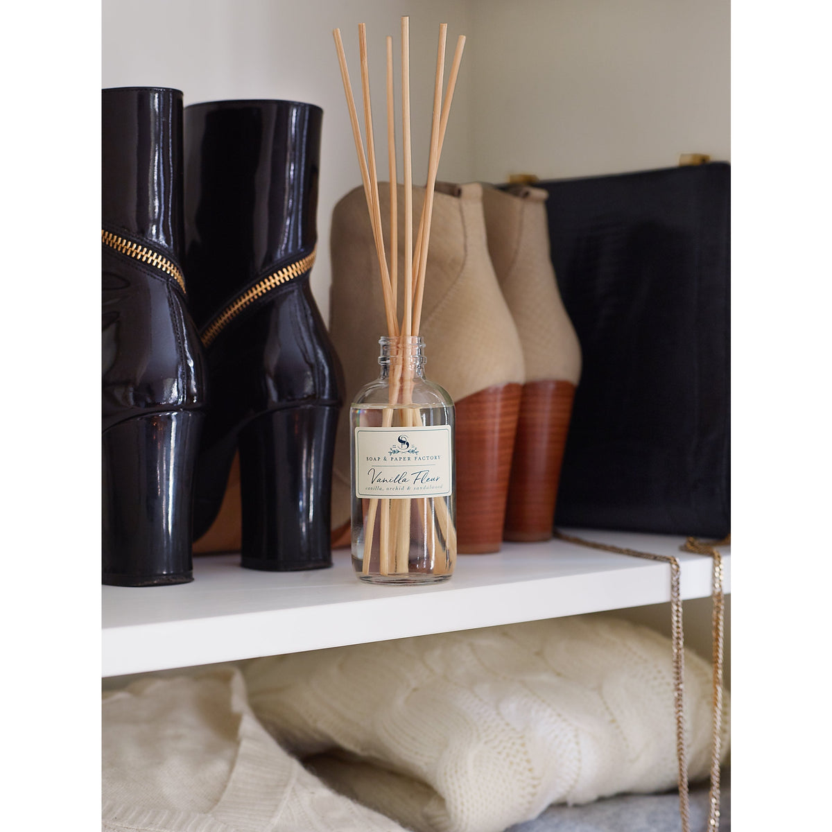 Soap &amp; Paper Factory Vanilla Fleur Reed Diffuser lasts up to 6 months - Brought to you by Luxe &amp; Lark