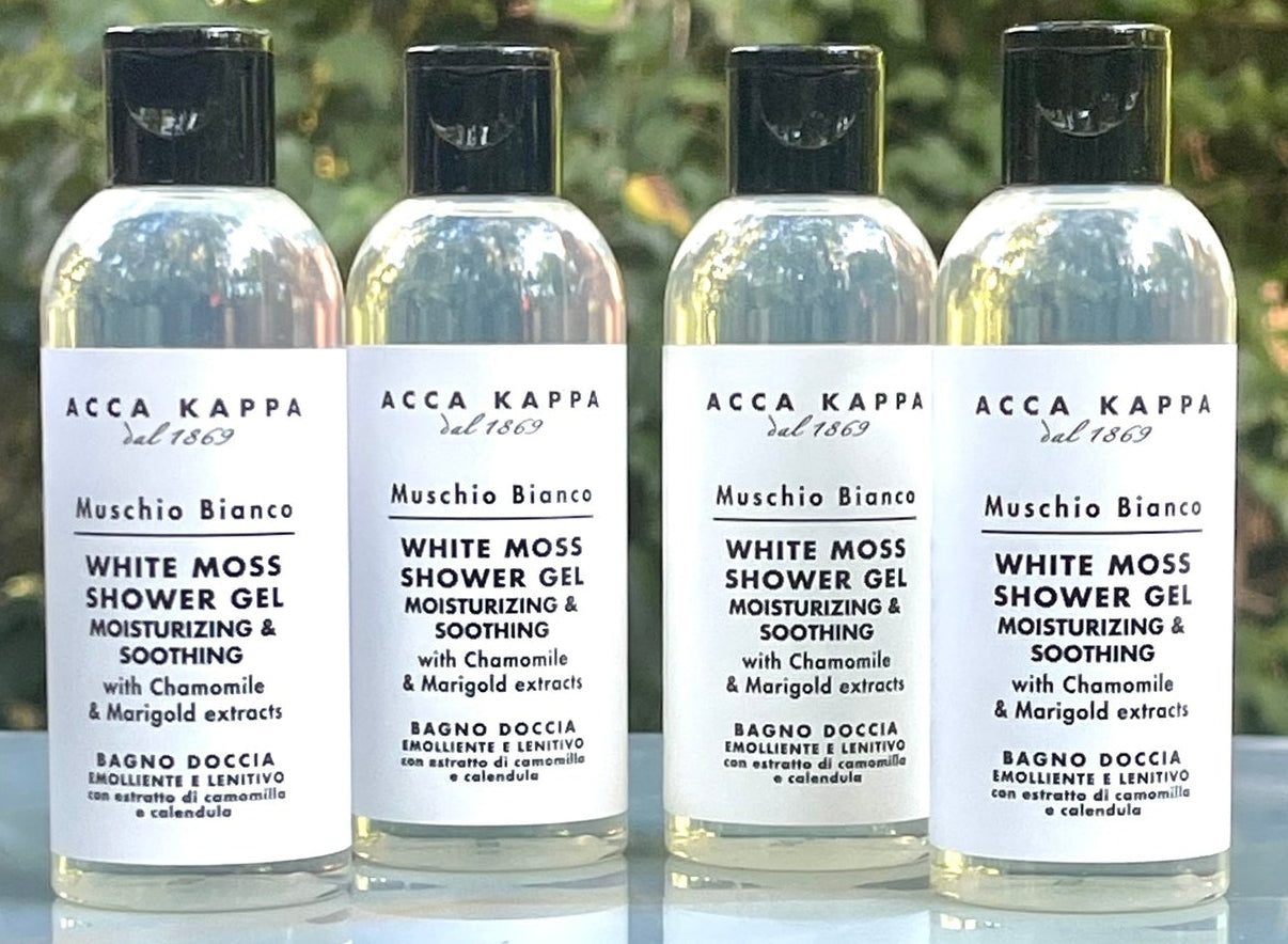 Acca Kappa White Moss Body Shower Gel 75 ml Travel Bottles - Set of 4 - Brought to you by Luxe & Lark