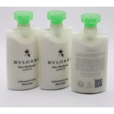 Bvlgari Au The Vert Green Tea Lotion, Travel Size Bottle set of 3 2.5oz 75ml each - Brought to you by Luxe & Lark