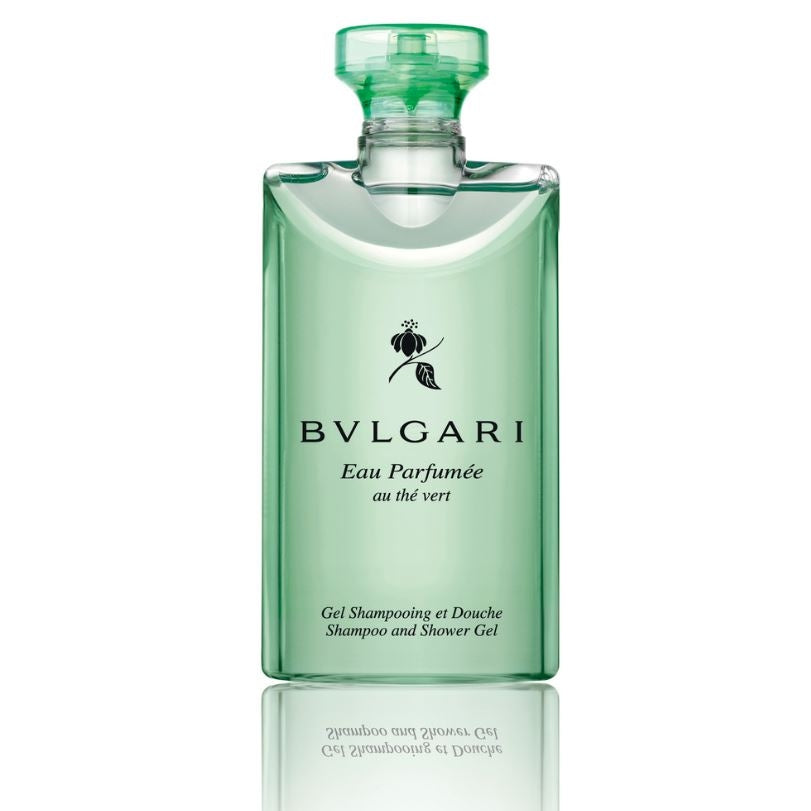 Bvlgari Au The Vert Green Tea Shampoo Combo Shower Gel, Body Wash, Set of 3 Travel Size Bottles 2.5oz 75ml each - Brought to you by Luxe & Lark