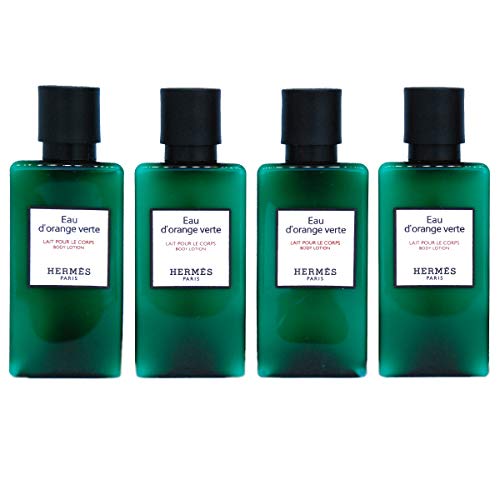 Hermes Eau d'Orange Verte Luxury Body Lotion Set of 4 1.35 Ounce 40 ML Bottles Total 5.4 Ounce 160 ML from Hermes Paris - Brought to you by Luxe & Lark
